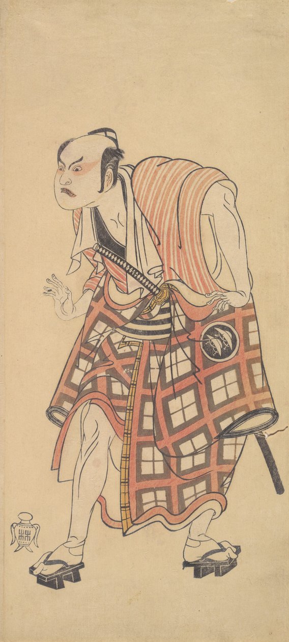 Başı Öne Eğilmiş Ayakta Duran Bir Adam Olarak İkinci Nakajima Mihoemon, 1768 veya 1769. by Shunsho