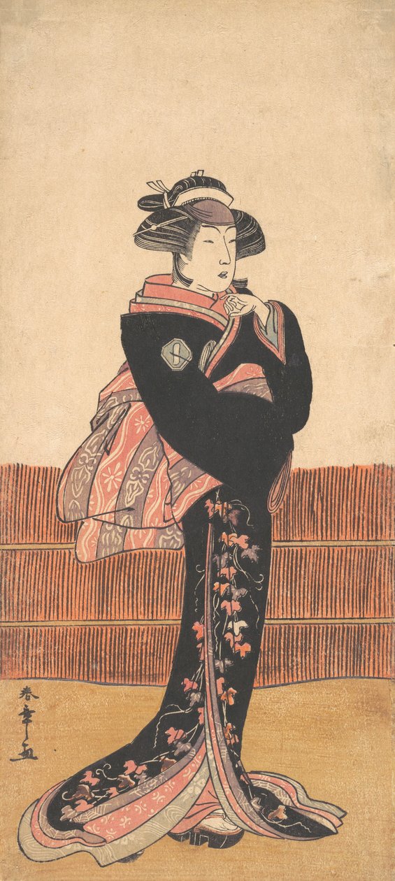 Üçüncü Azuma Tozo, Siyah Kimonolu Bir Kadın Olarak, muhtemelen 1782. by Shunsho