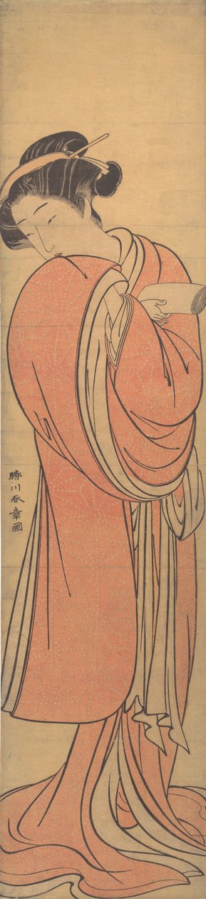Kırmızılı Kadın, 18. yüzyılın sonlarında. by Shunsho