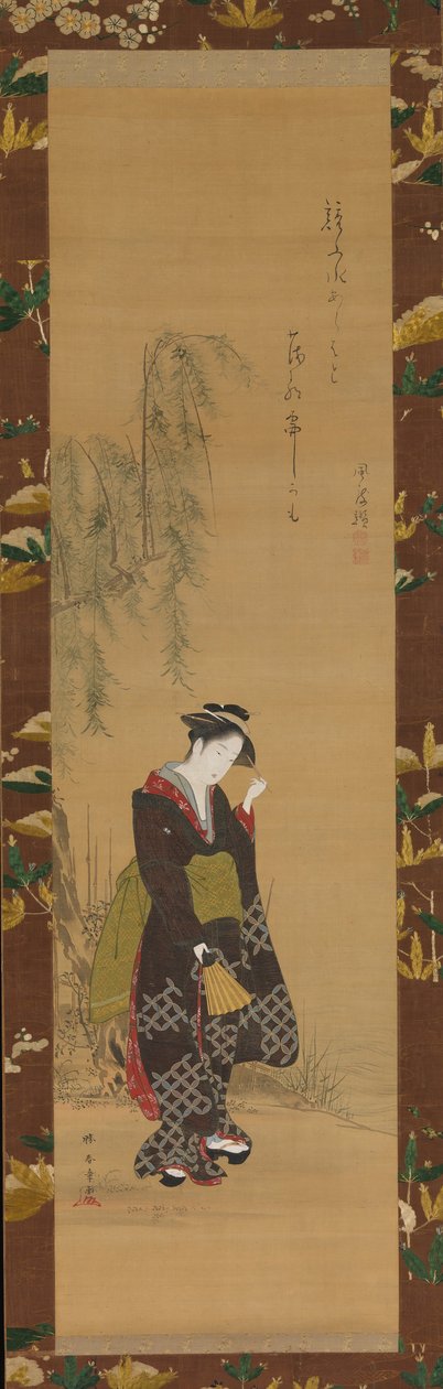 Söğüt Ağacının Altındaki Kadın, 18. yüzyıl. by Shunsho