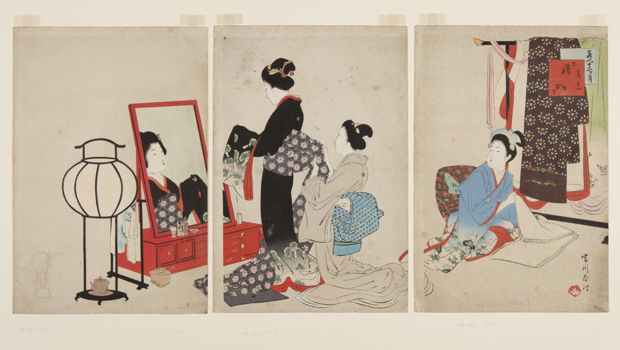 Kasım, Evlilik (Sonojuichi Yomeiri) (renkli tahta baskı) by Shuntei Miyagawa