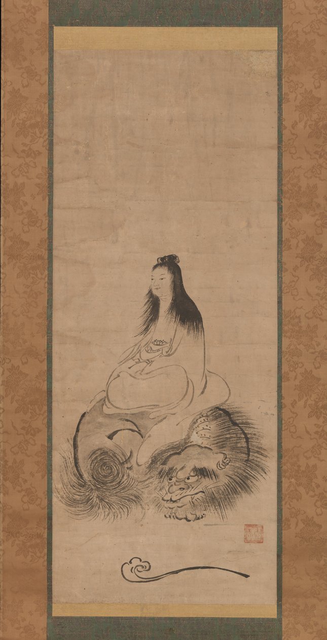Bir Aslan üzerinde Monju, 15. yüzyılın sonlarında. by Shusei