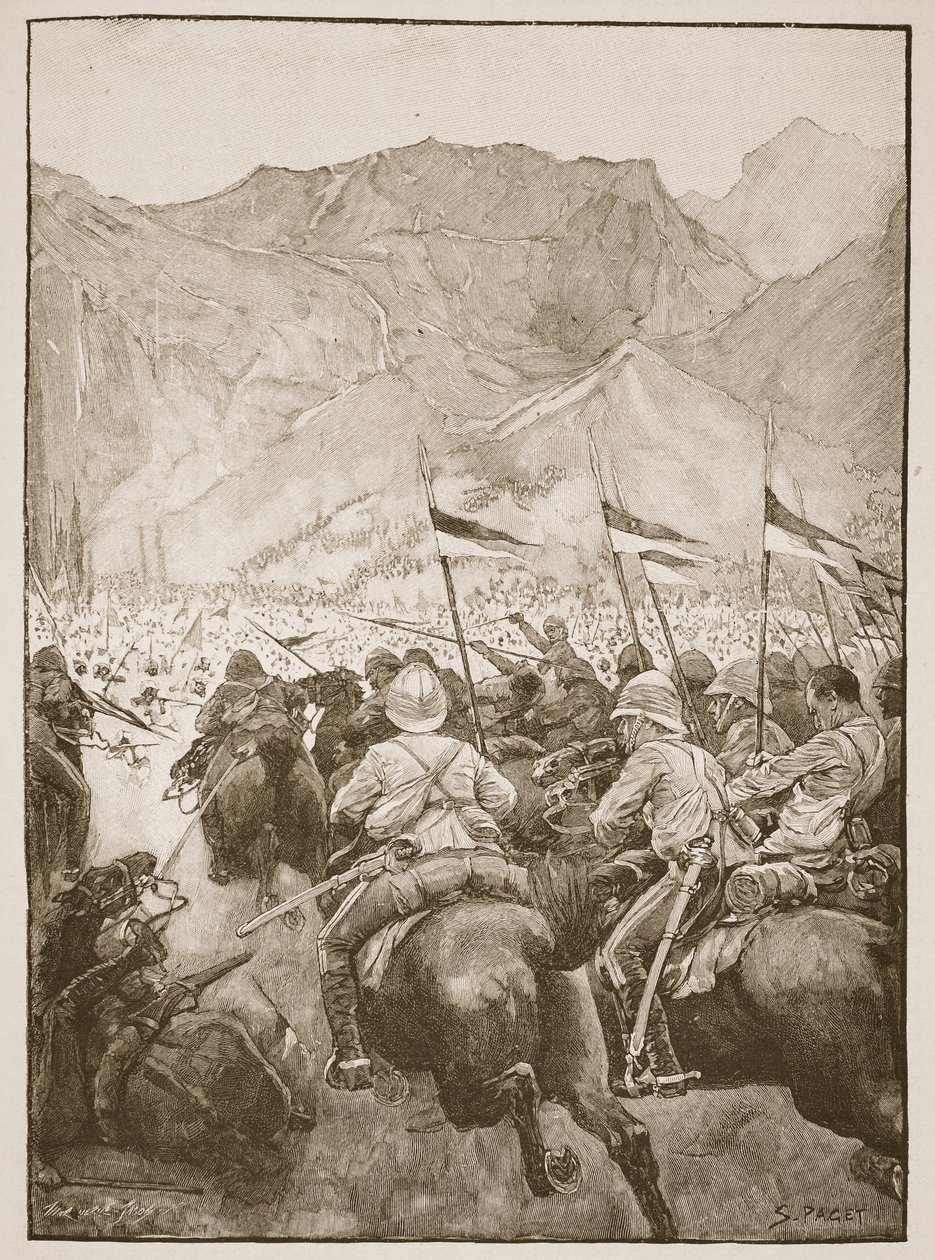 Albay Cleland, mızraklılarını yönetti, Archibald Forbes, G.A.