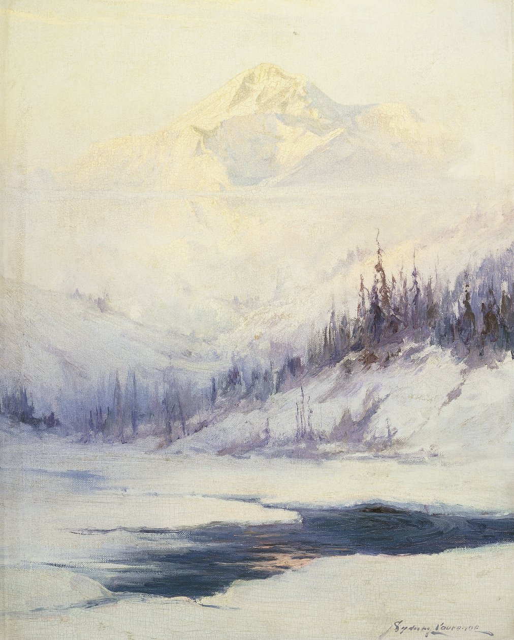 Kış Sabahı, Mckinley Dağı, Alaska by Sidney Laurence