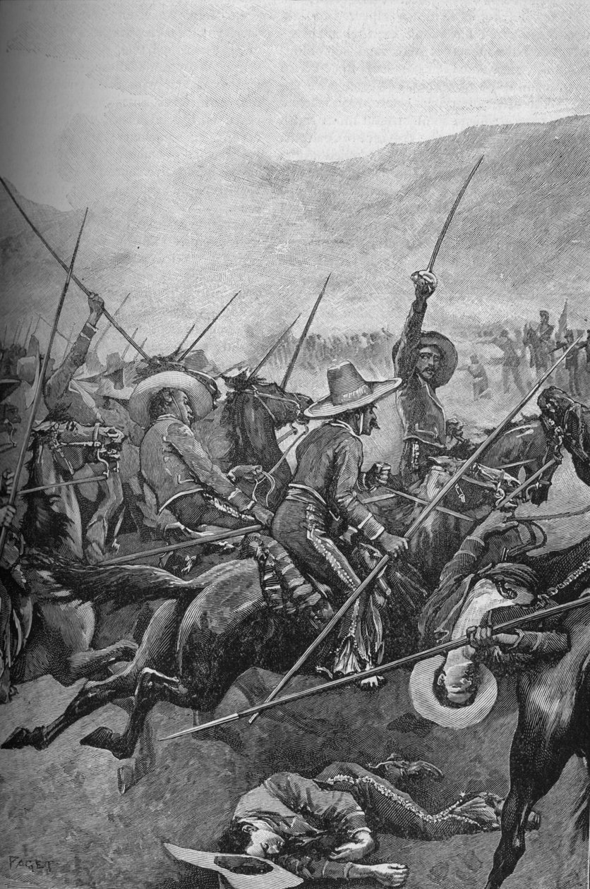 Meksikalı Mızraklılar, Illinois Askerlerini Suçladı, 1902 by Sidney Paget