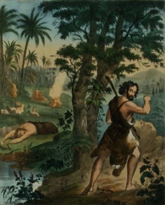 Edward Gover tarafından basılan bir İncil'den Habil'in Cinayeti by Siegfried Detler Bendixen