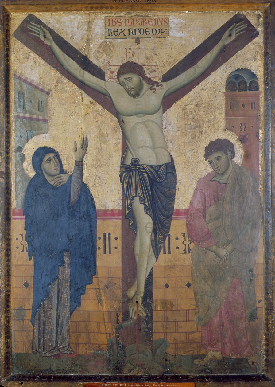 Çarmıha gerilme, c.1285 (panelde altın ile tempera) by Sienese School