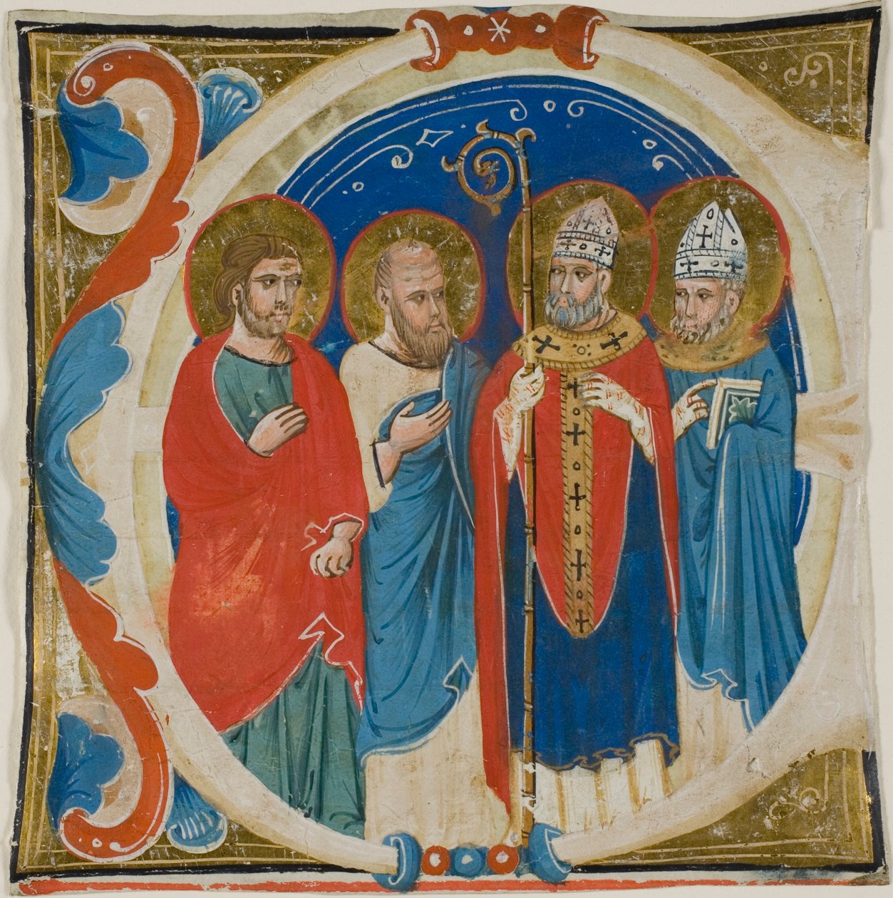 Bir Koro Kitabından Tarihsel Bir İlk "E" deki İki Aziz ve İki Piskopos by Sienese School