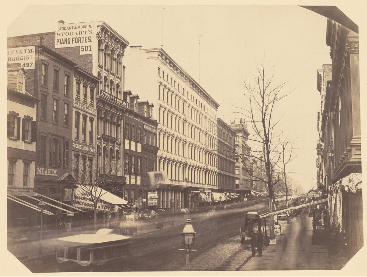 Grand ve Broome Sokakları Arasından Kuzeye Bakan Broadway by Silas A. Holmes