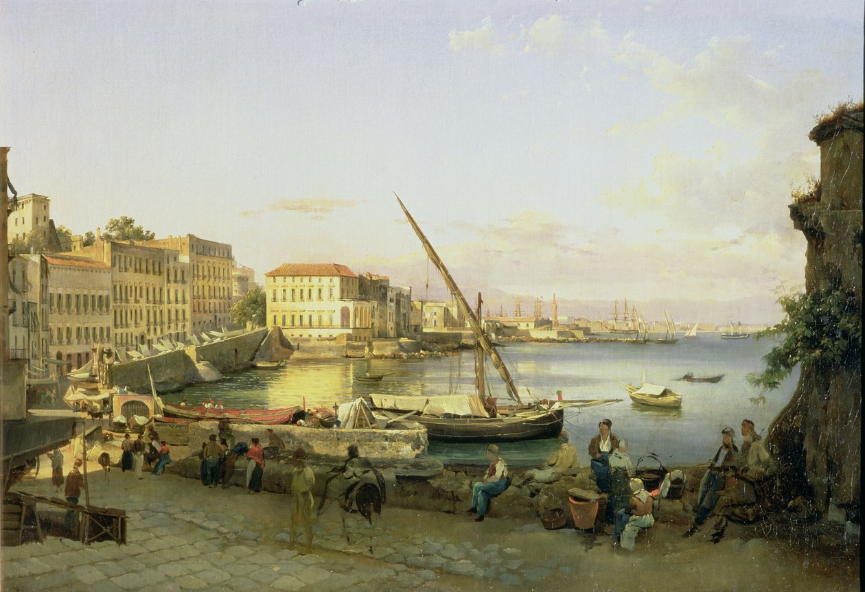 ಸಾಂಟಾ ಲೂಸಿಯಾ ಒಡ್ಡು, ನೇಪಲ್ಸ್, c.1820 ಟರ್ಕ್ by Silvestr Fedosievich Shchedrin