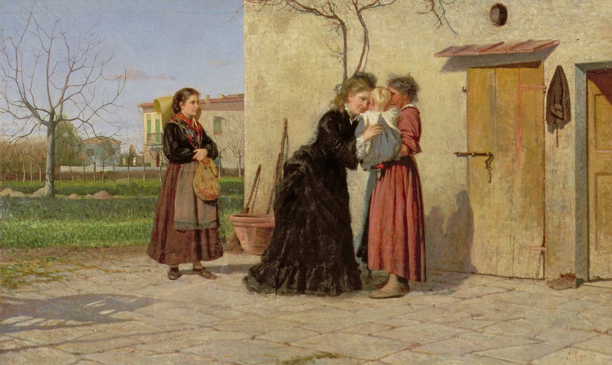 sütanneyi ziyaret etmek by Silvestro Lega