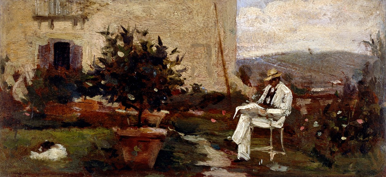 Bahçedeki Luigi Tommasi by Silvestro Lega