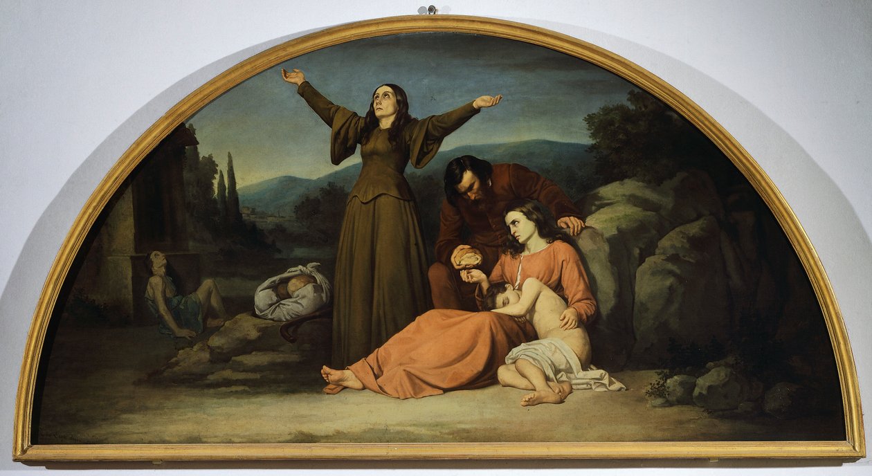Lunette of Famine, Silvestro Lega (1826-1895), Canton Hitabet, Modigliana, Emilia Romagna by Silvestro Lega