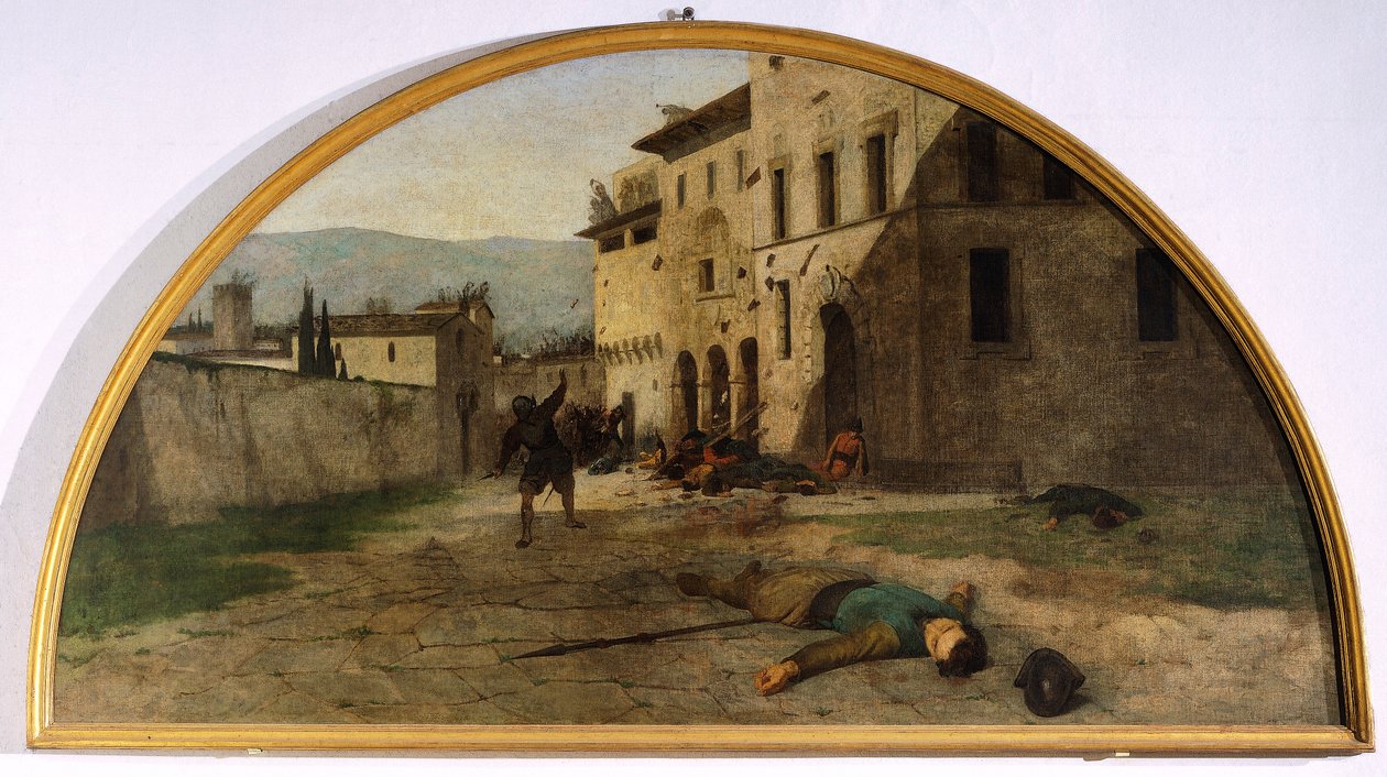 Lunette of war, Silvestro Lega (1826-1895), Canton Oratory, Modigliana, Emilia Romagna by Silvestro Lega