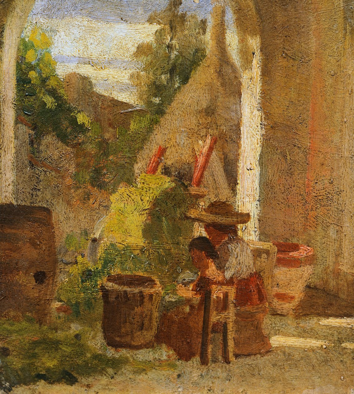 Rustik sundurma, Ülke Çalışması üçlüsü by Silvestro Lega