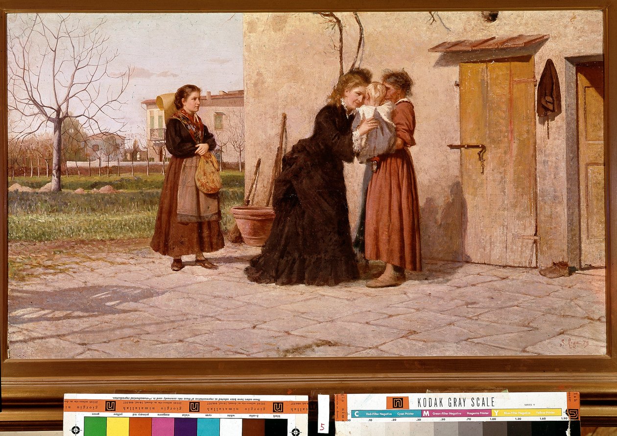 Hemşire ziyareti (tuval üzerine yağlı boya by Silvestro Lega