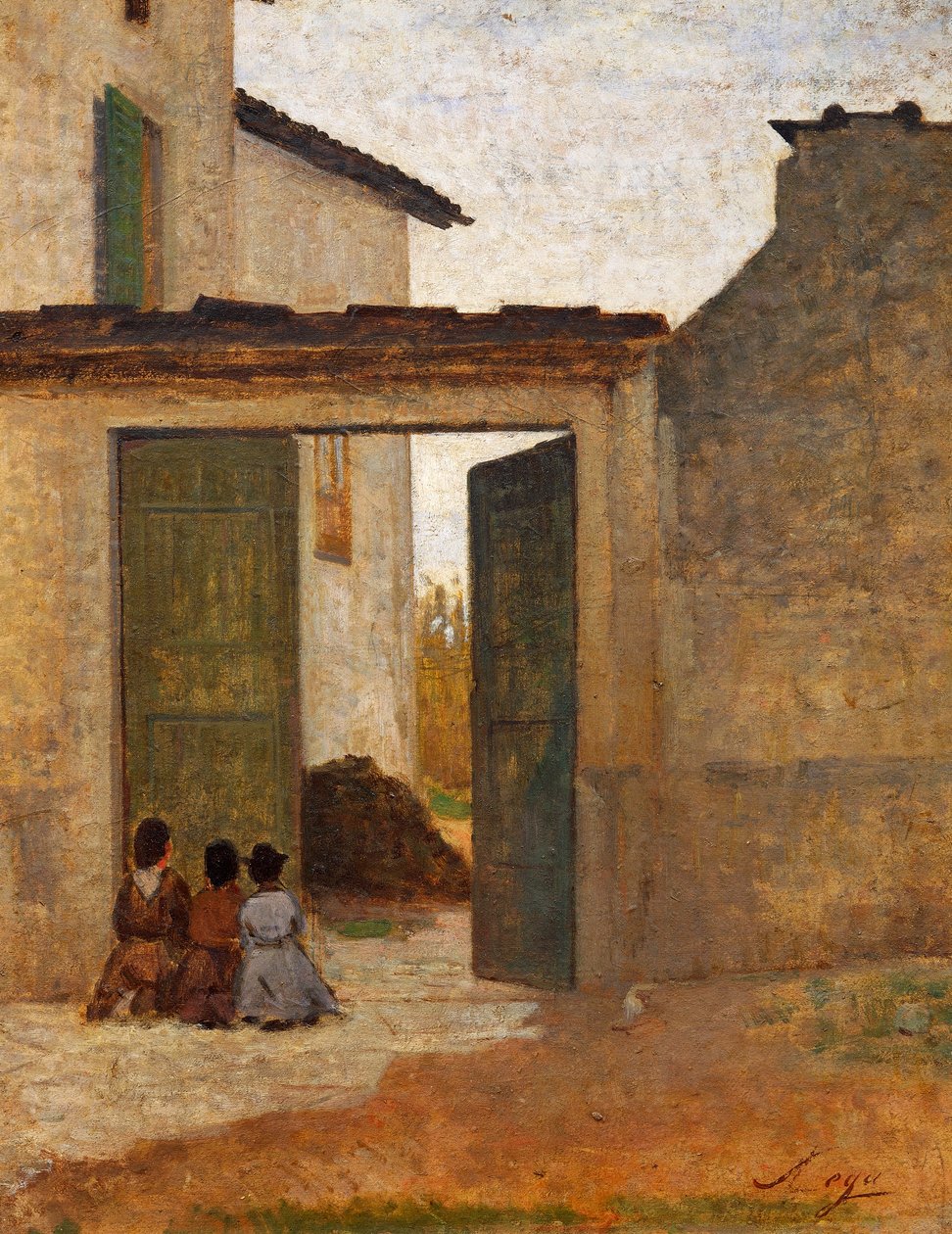 Viaticum, yaklaşık 1864, Silvestro Lega (1826-1895), karton üzerine yağlı boya, 315x394 cm by Silvestro Lega