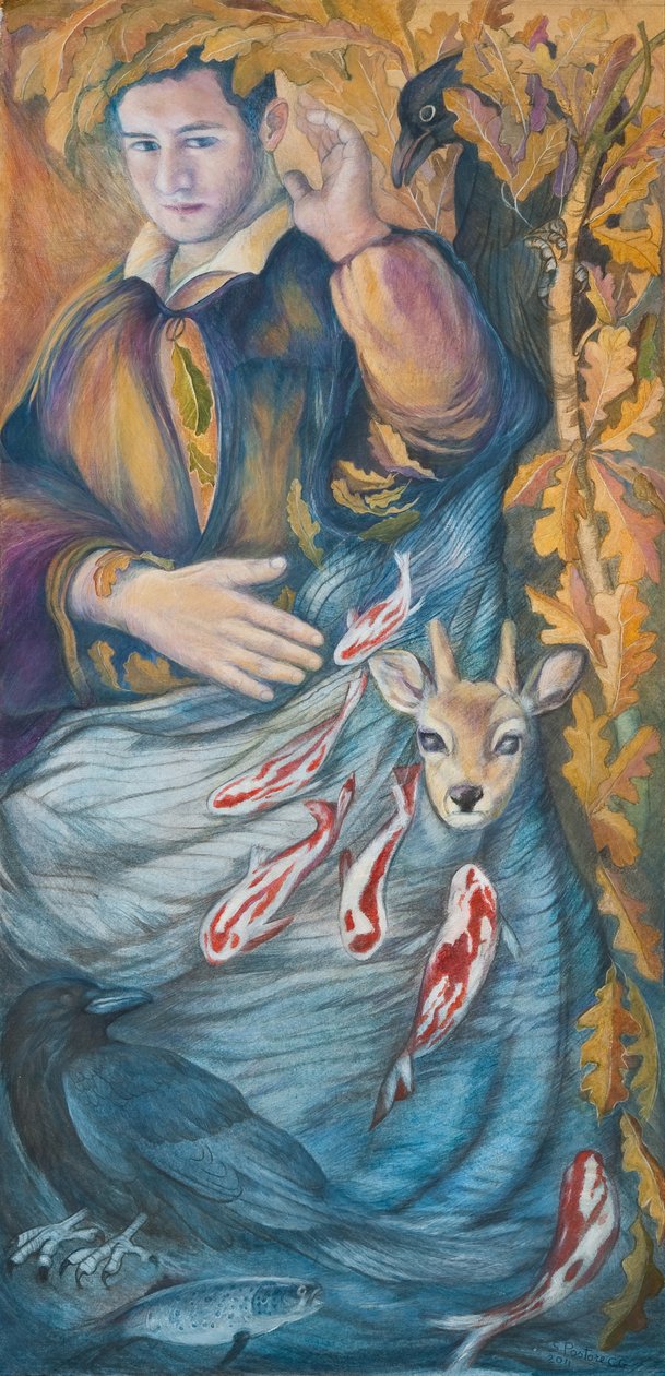 Trusted Companions, 2011 (kağıt üzerinde wc ve pastel) by Silvia Pastore