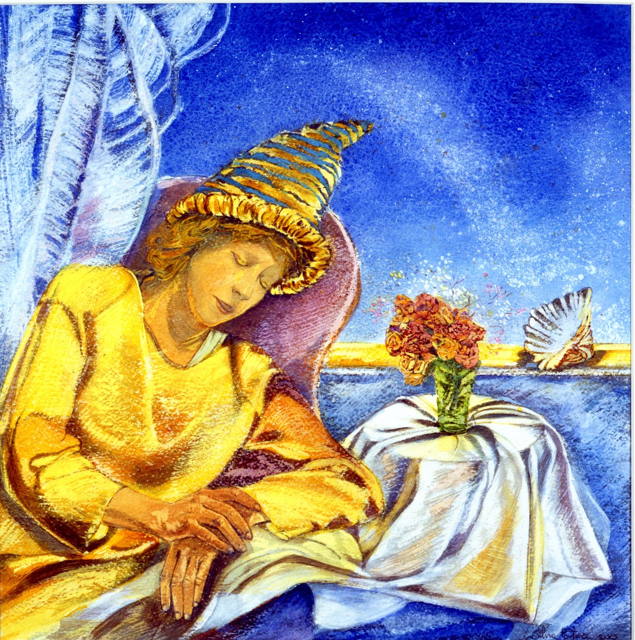 Uyuyan Büyücü, 2005 (suluboya) by Silvia Pastore