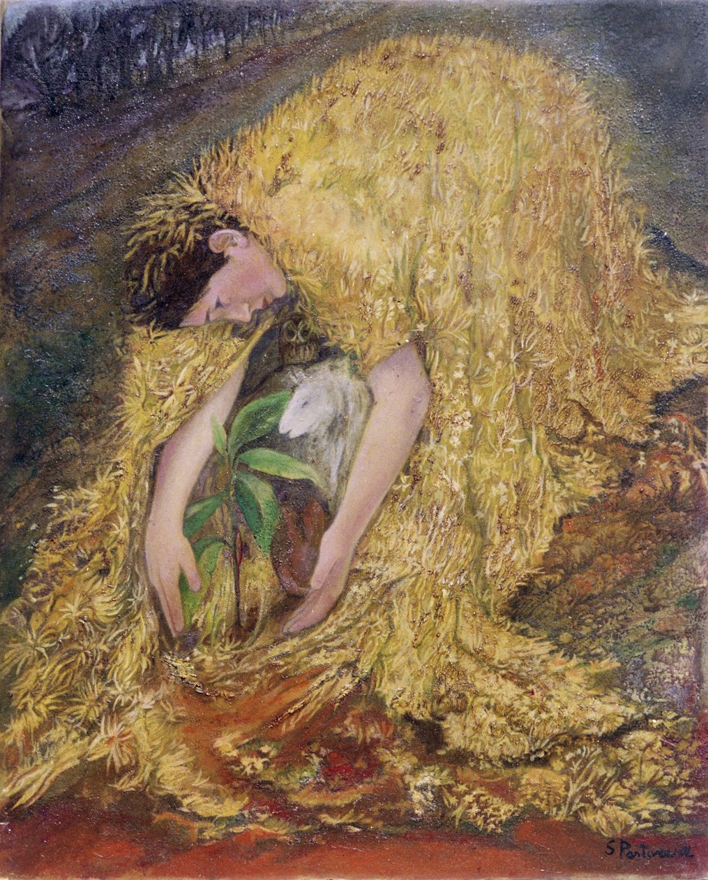 Bahçıvan, 2002 (jessolu panelde yağ) by Silvia Pastore