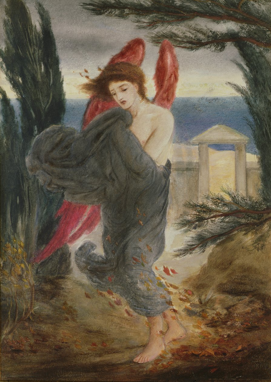 Sonbaharda Aşk, 1860 dolayları (tuval üzerine serilen kağıt üzerine guaj boya) by Simeon Solomon
