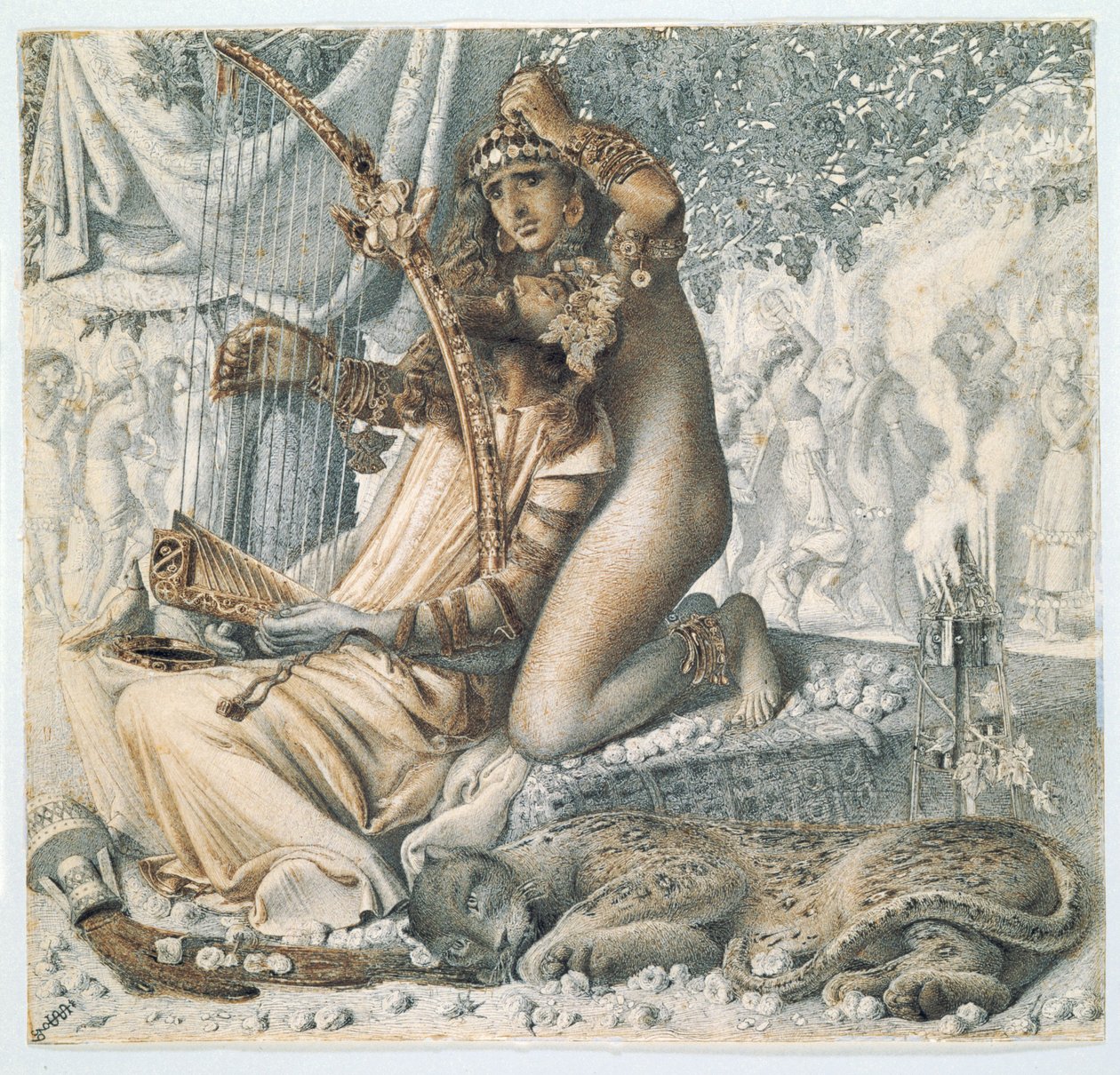 "Babil altın kupa oldu", 1859 by Simeon Solomon
