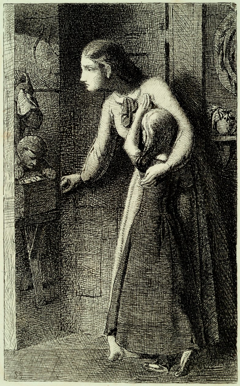 Perili Ev, c.1858 (dövülmüş hindistan kağıdına basılmış gravür) by Simeon Solomon