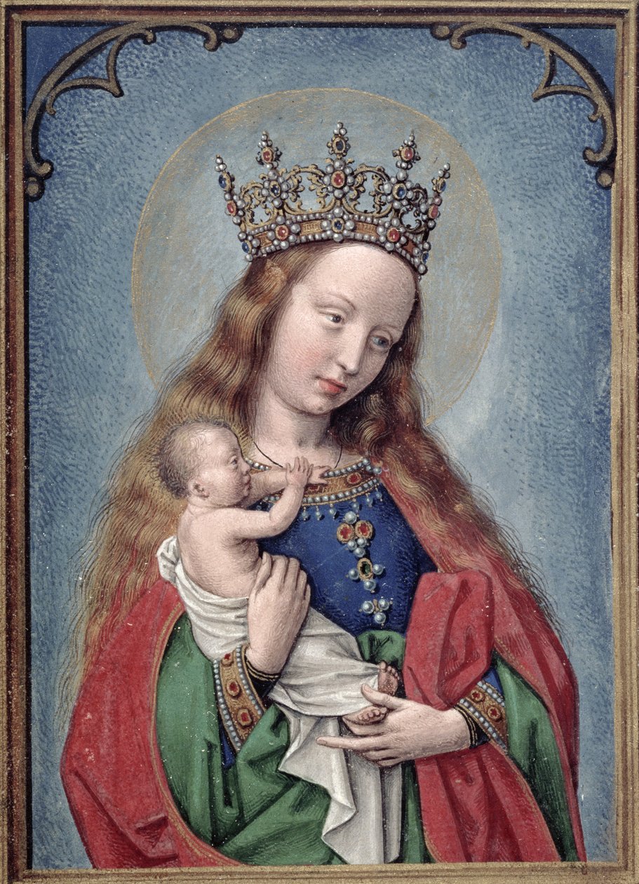W.99 fol.44v Bakire ve Çocuk, c.1530 by Simon Bening