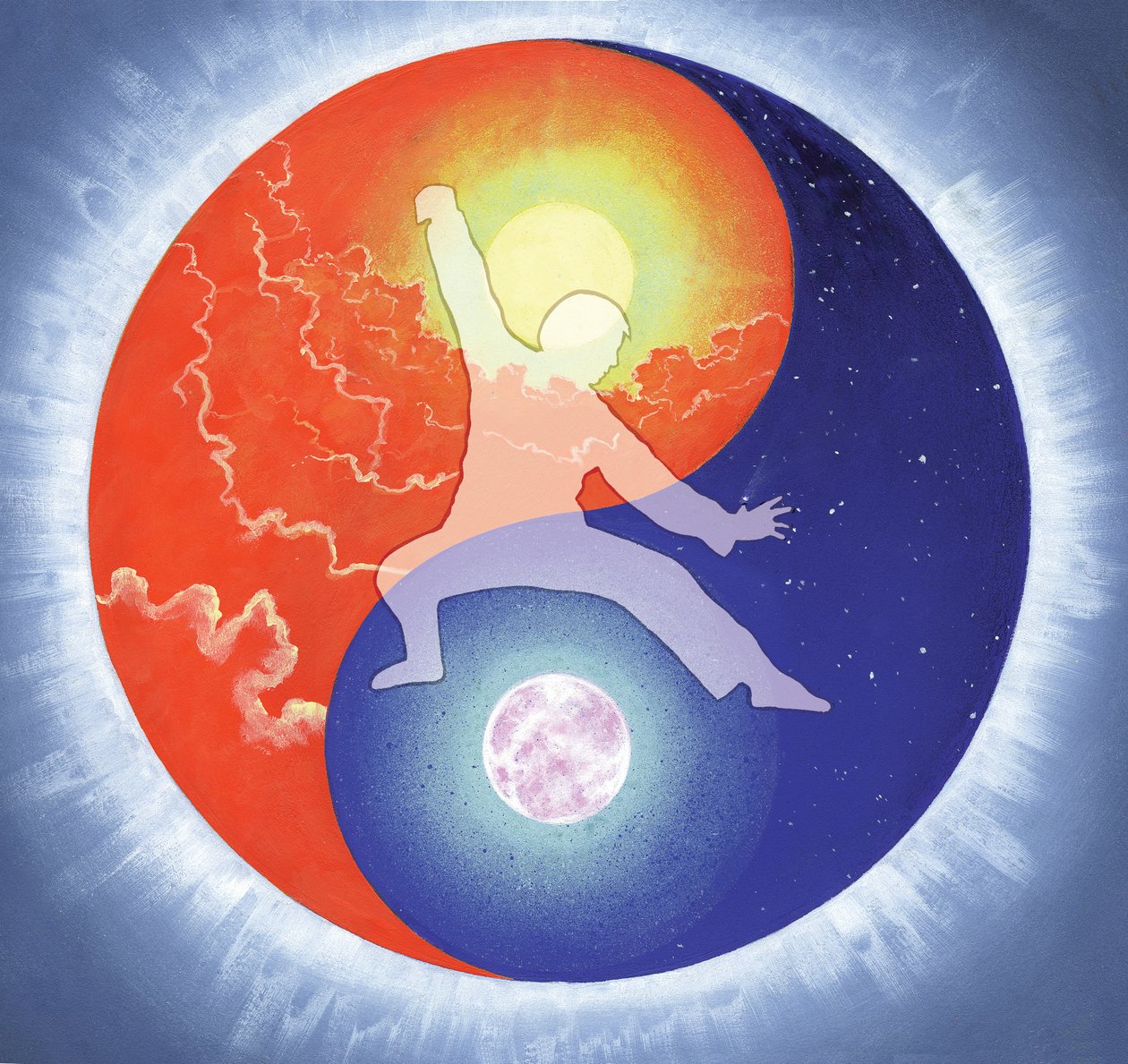 Yin Yang (tuval üzerine akrilik) by Simon Cook