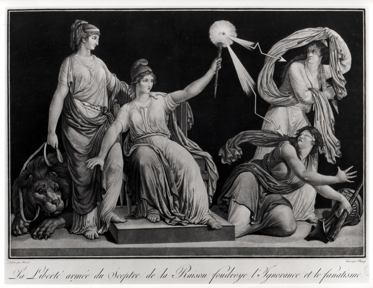 Cehalete ve Fanatizme karşı aklın asasıyla silahlanmış özgürlük, 1793 by Louis Simon Boizot