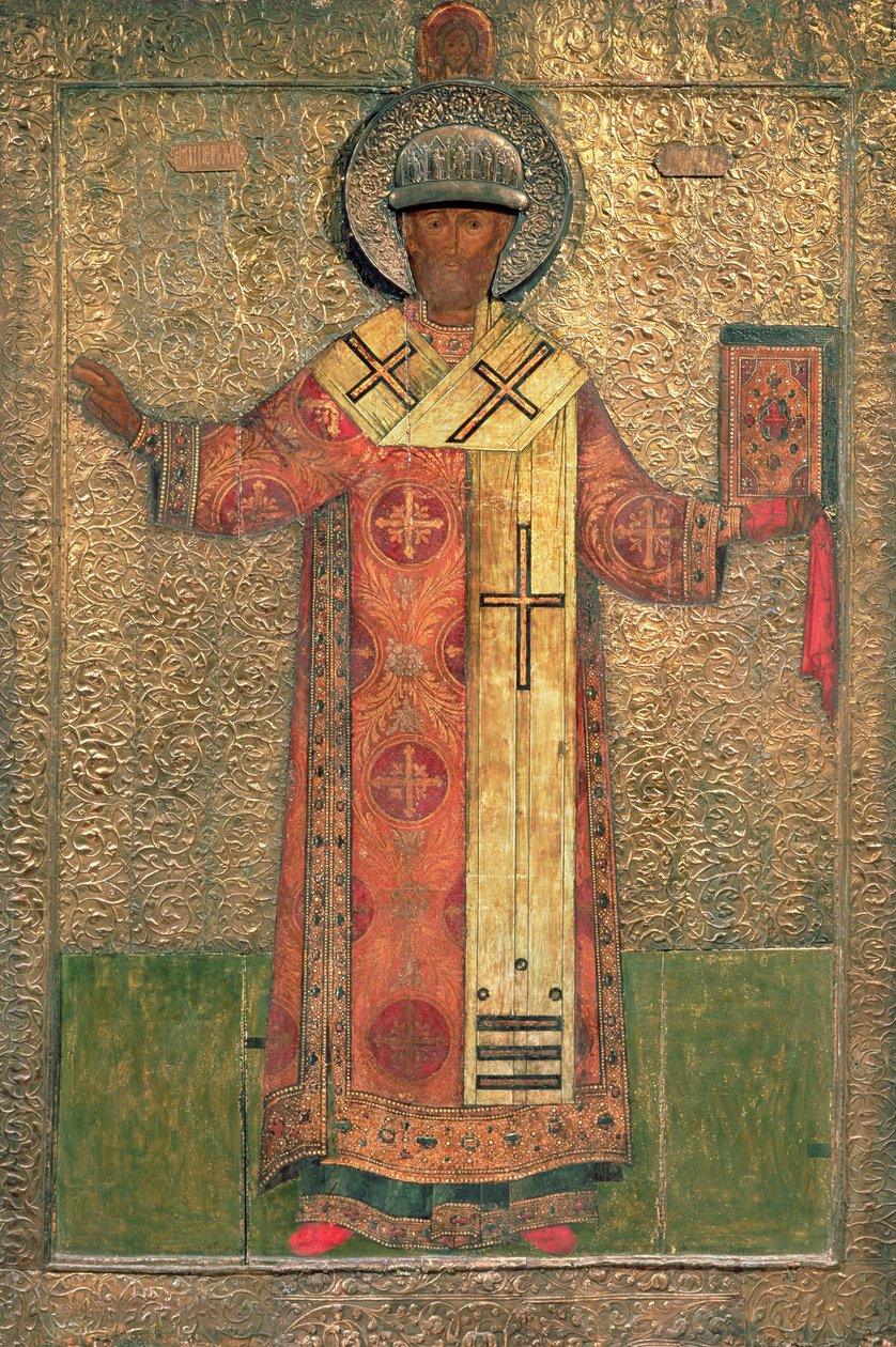 Metropolitan Philipp, 1653 (panelde tempera ve altın) by Simon Ushakov