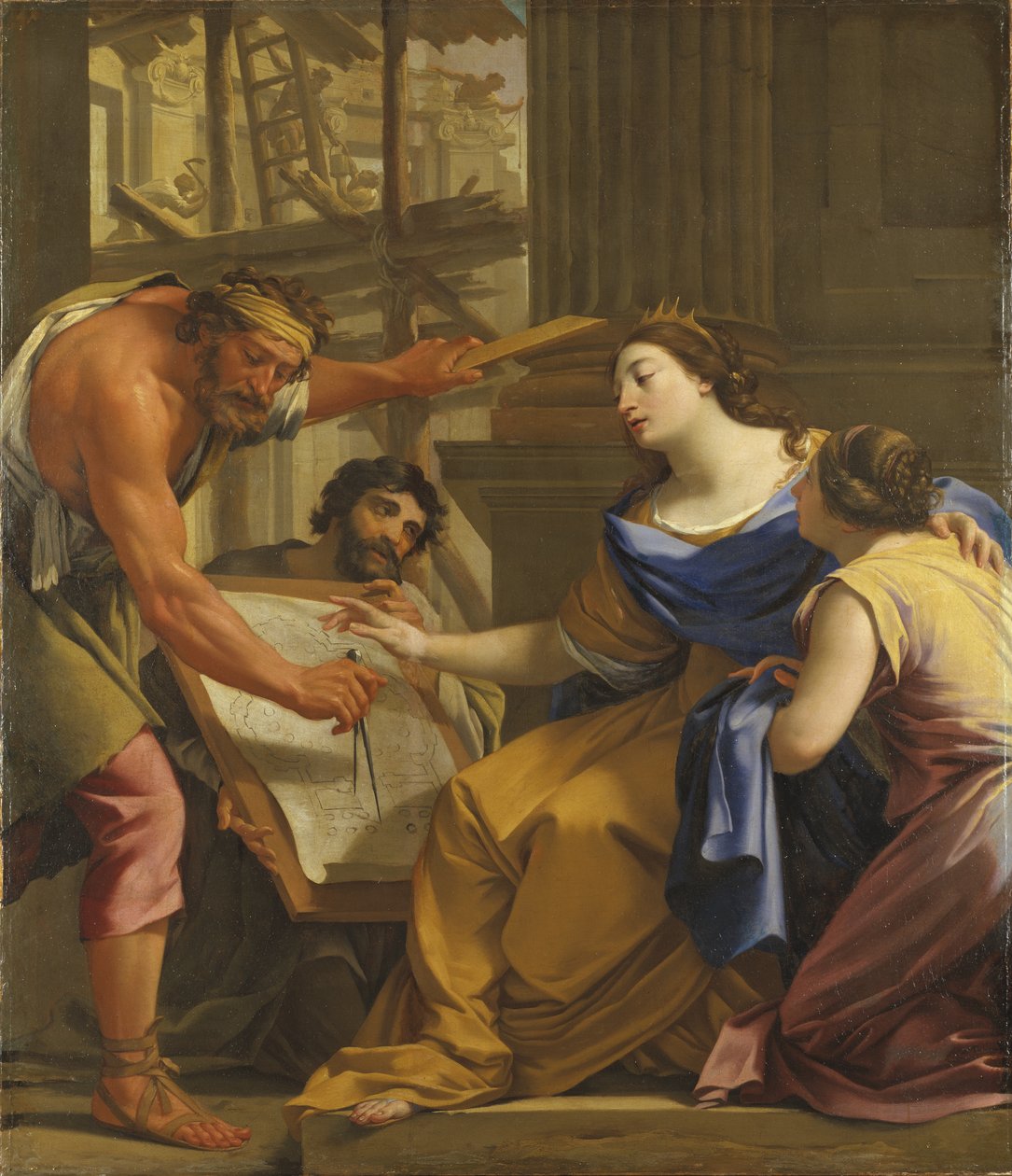 Artemisia Mozoleyi İnşa Etmek, 1640 dolayları by Simon Vouet