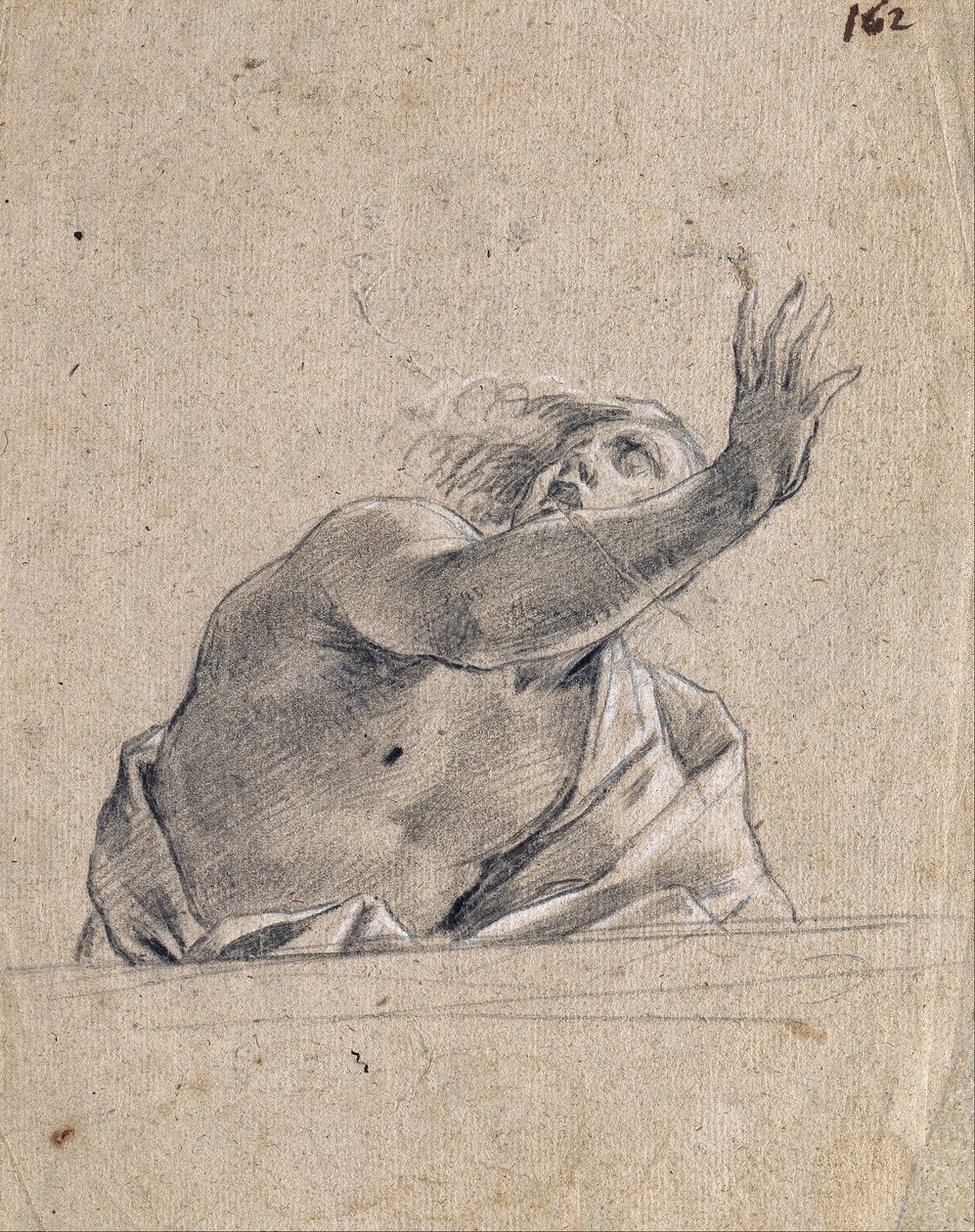 Parapetin Arkasında Kolunu Kaldırmış Adam by Simon Vouet