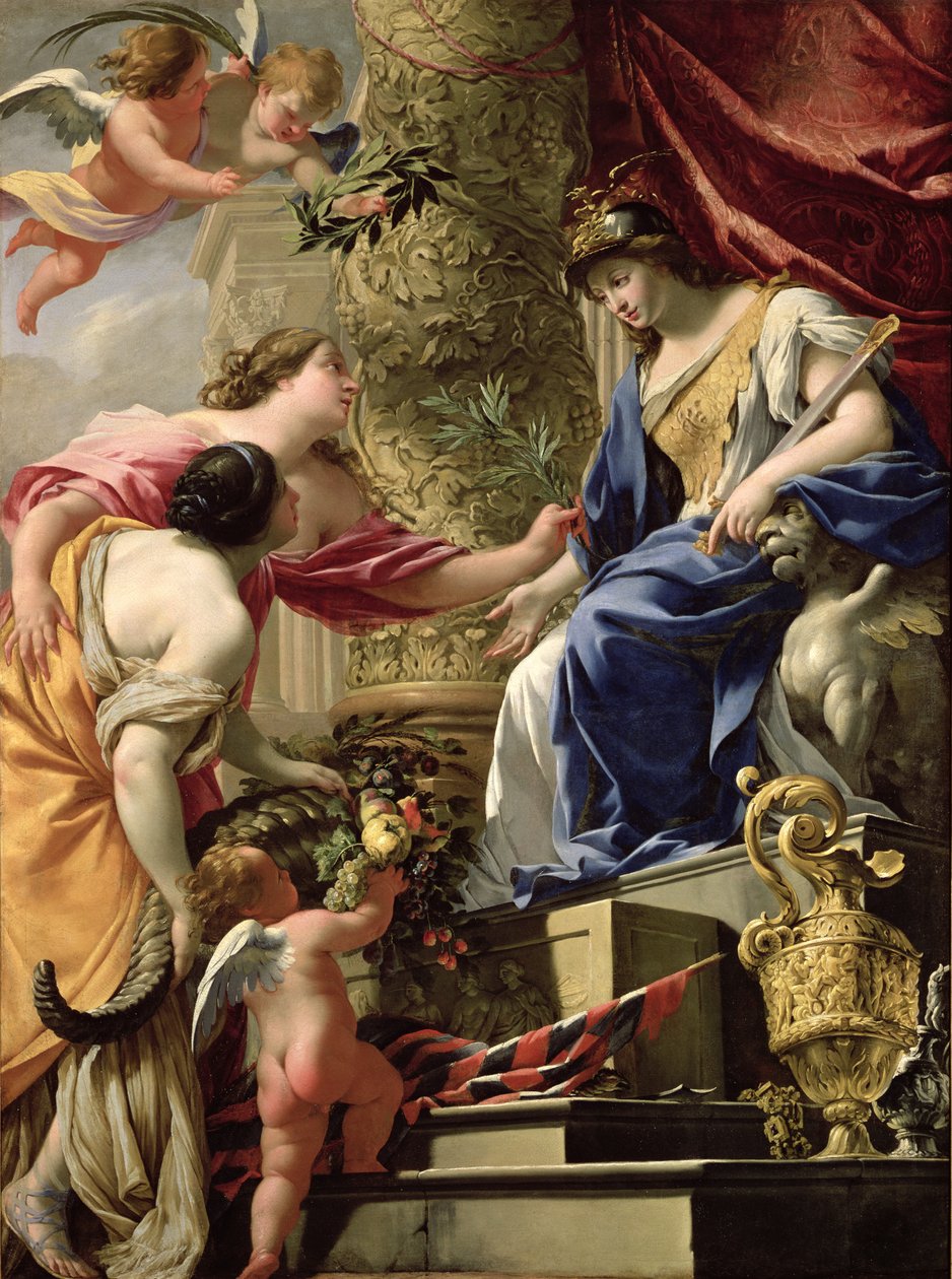 Prudence Öncü Barış ve Bolluk, c.1645 by Simon Vouet