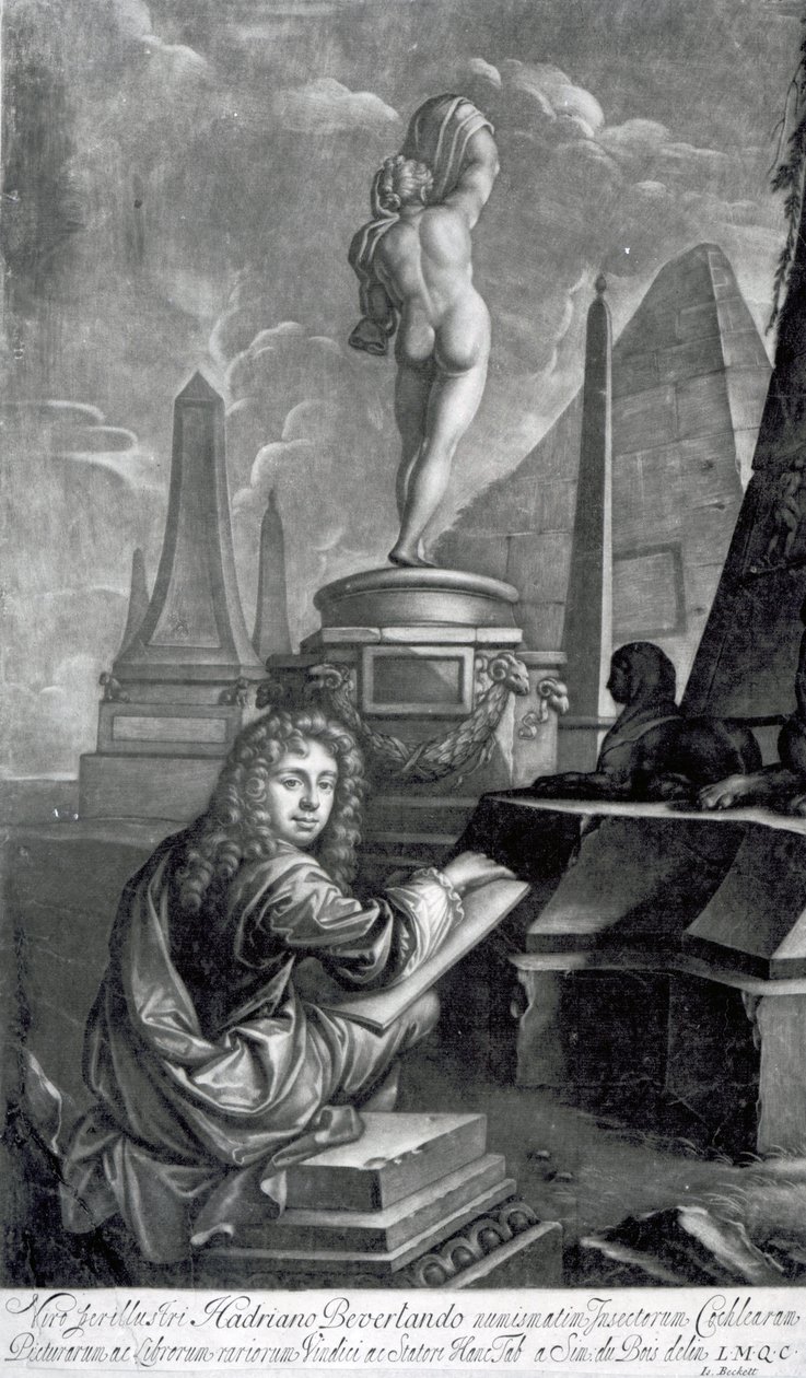 Adrian Beverland, Isaac Beckett tarafından gravürlenmiştir by Simon (after) Du Bois
