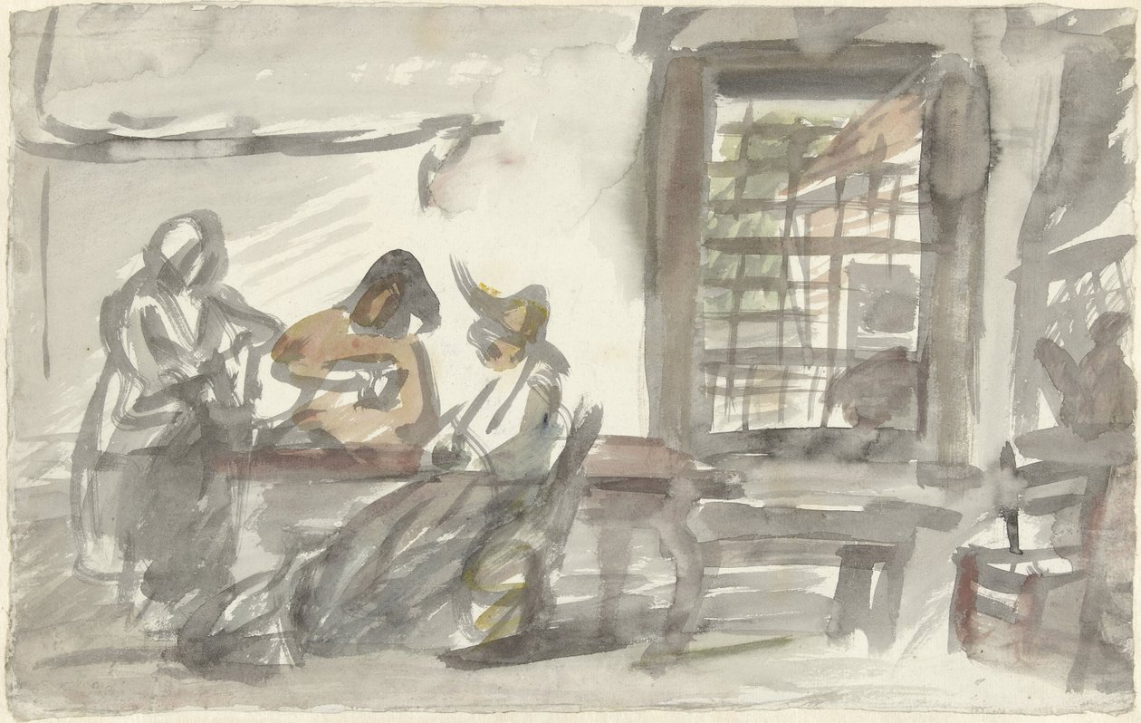 Bir çiftlik evi hanın iç by Simon Andreas Krausz
