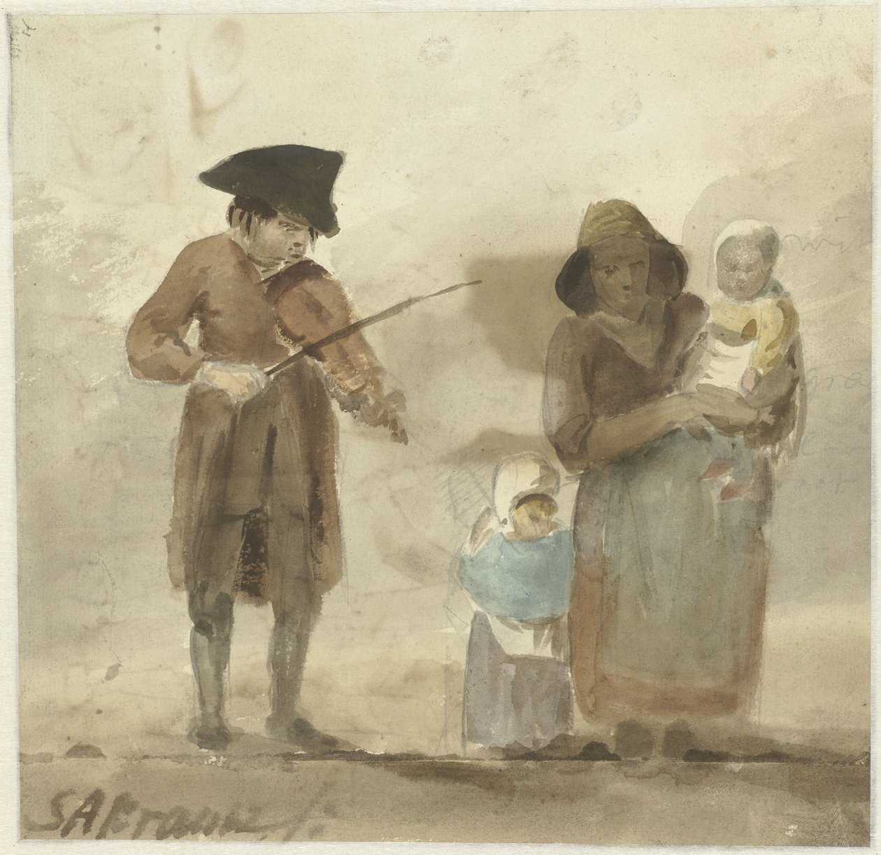 Eşi ve çocukları ile sokak müzisyeni by Simon Andreas Krausz