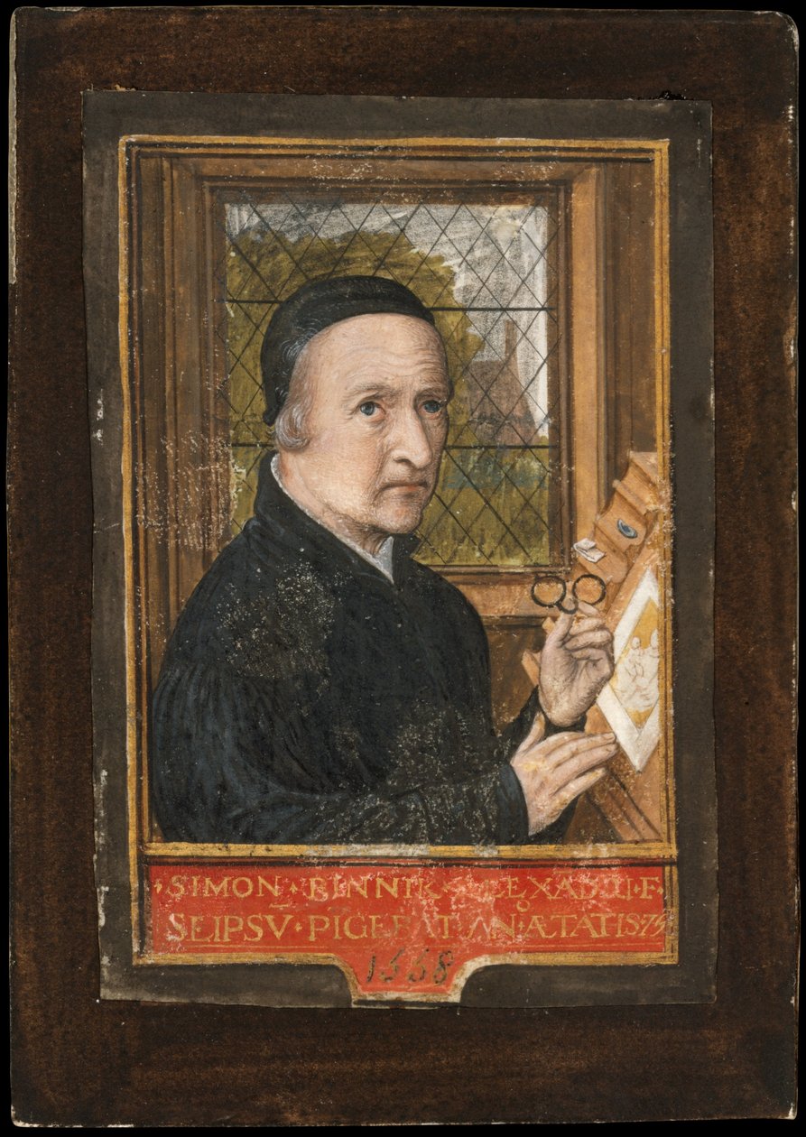 Otoportre, 1558 (parşömen üzerine tempera ve altın varak) by Simon Bening