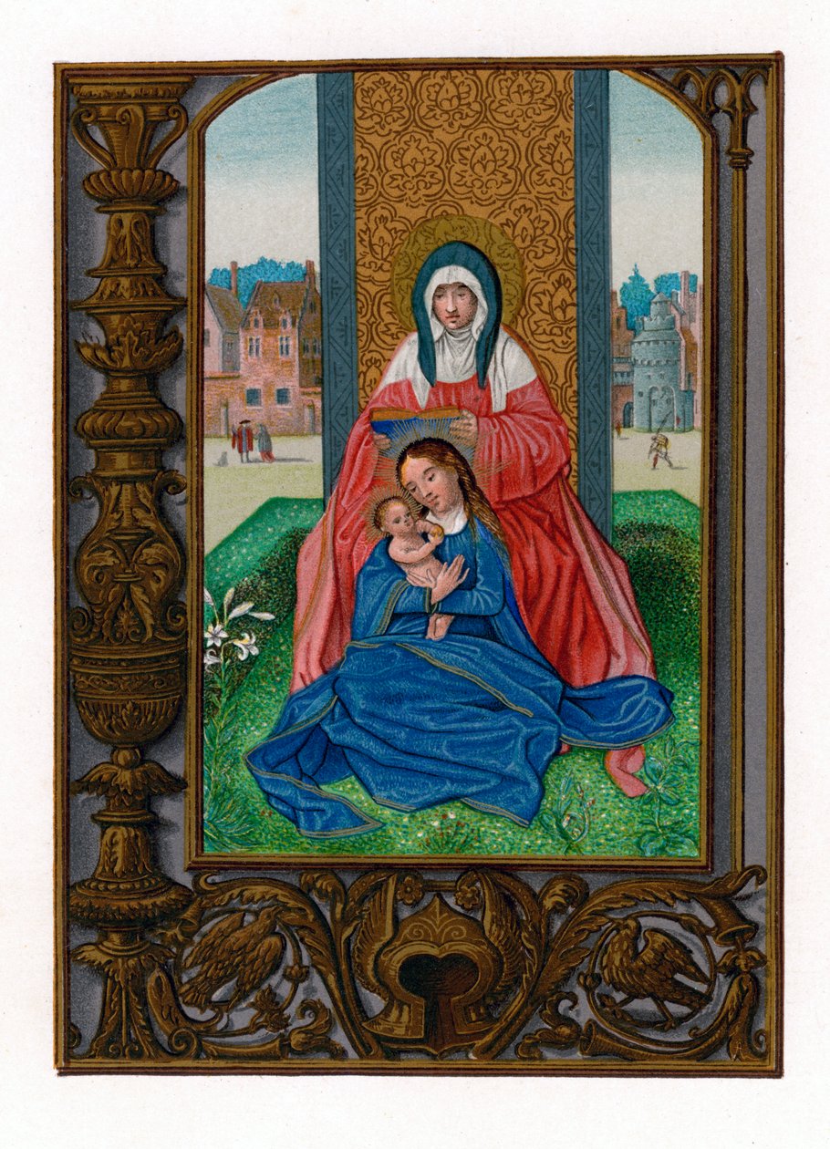 Bakire ve çocukla St Anne, 1516-1529 by Simon Bening