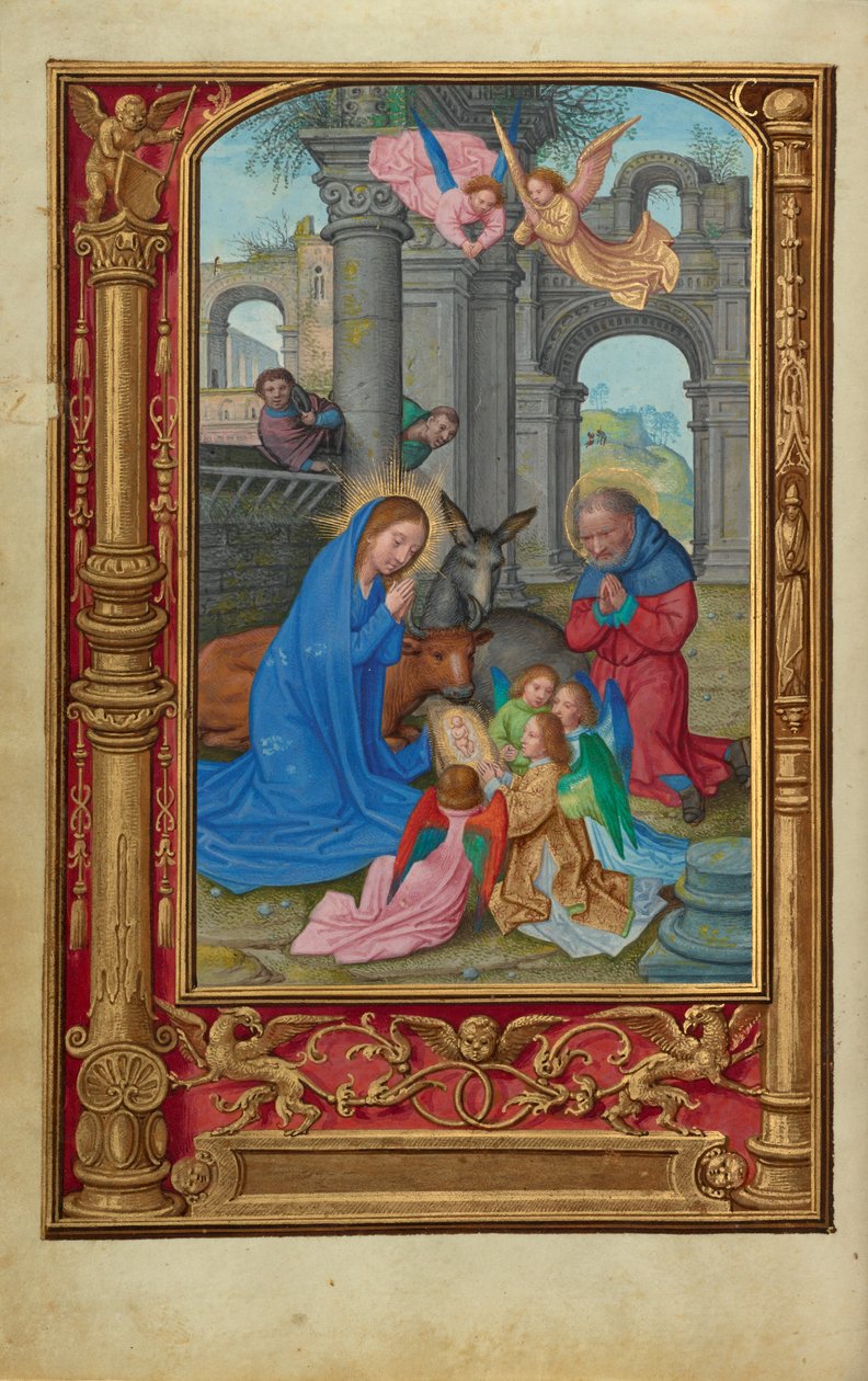 Doğuş, c.1525-30 (tempera, altın boya ve parşömen üzerine yaprak) by Simon Bening