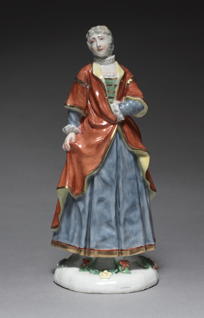 İtalyan Komedi Figürü: Isabella, c.1753 (emaye süslemeli porselen) by Simon Feilner