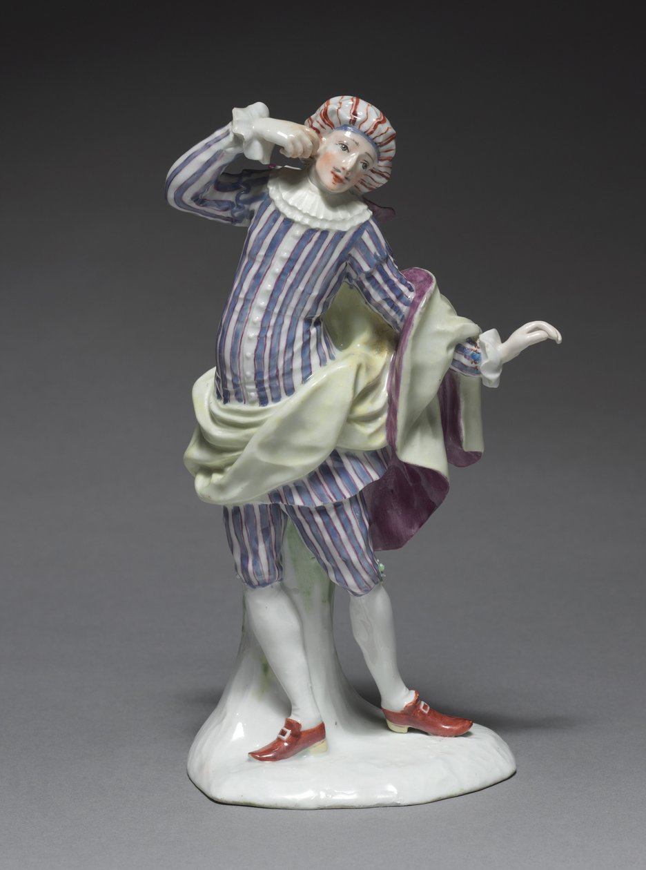 İtalyan Komedi Figürü: Mezetin, c.1753 (emaye dekorlu porselen) by Simon Feilner