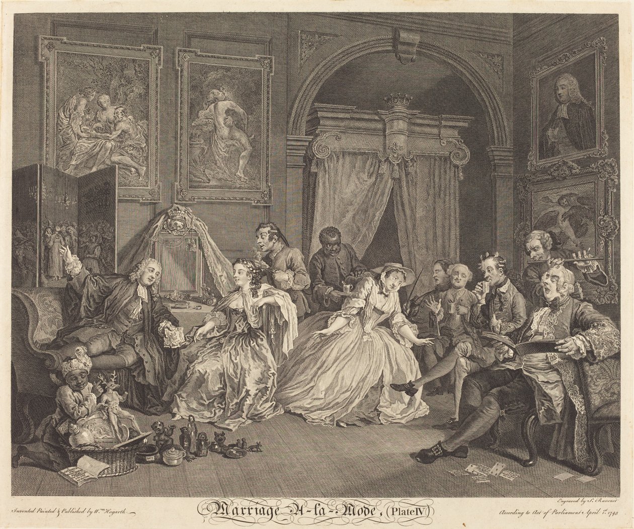 Bir Modda Evlilik: pl.4 by Simon Francois Ravenet I after William Hogarth