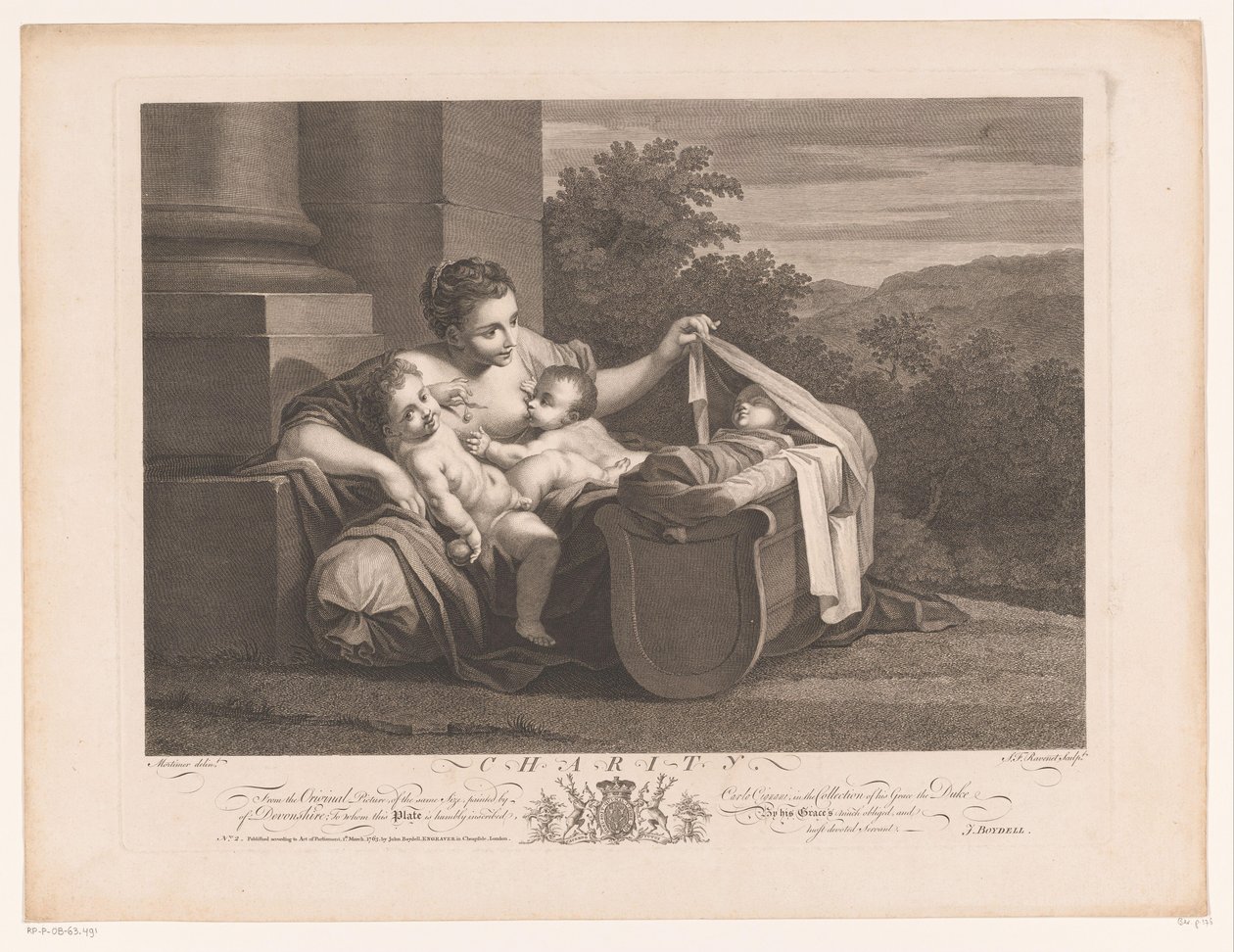 hayır kurumu Hayır kurumu (nesne üzerindeki başlık) Devonshire koleksiyonundan on yedinci yüzyıl resimleri (seri başlığı) by Simon François Ravenet (le vieux)