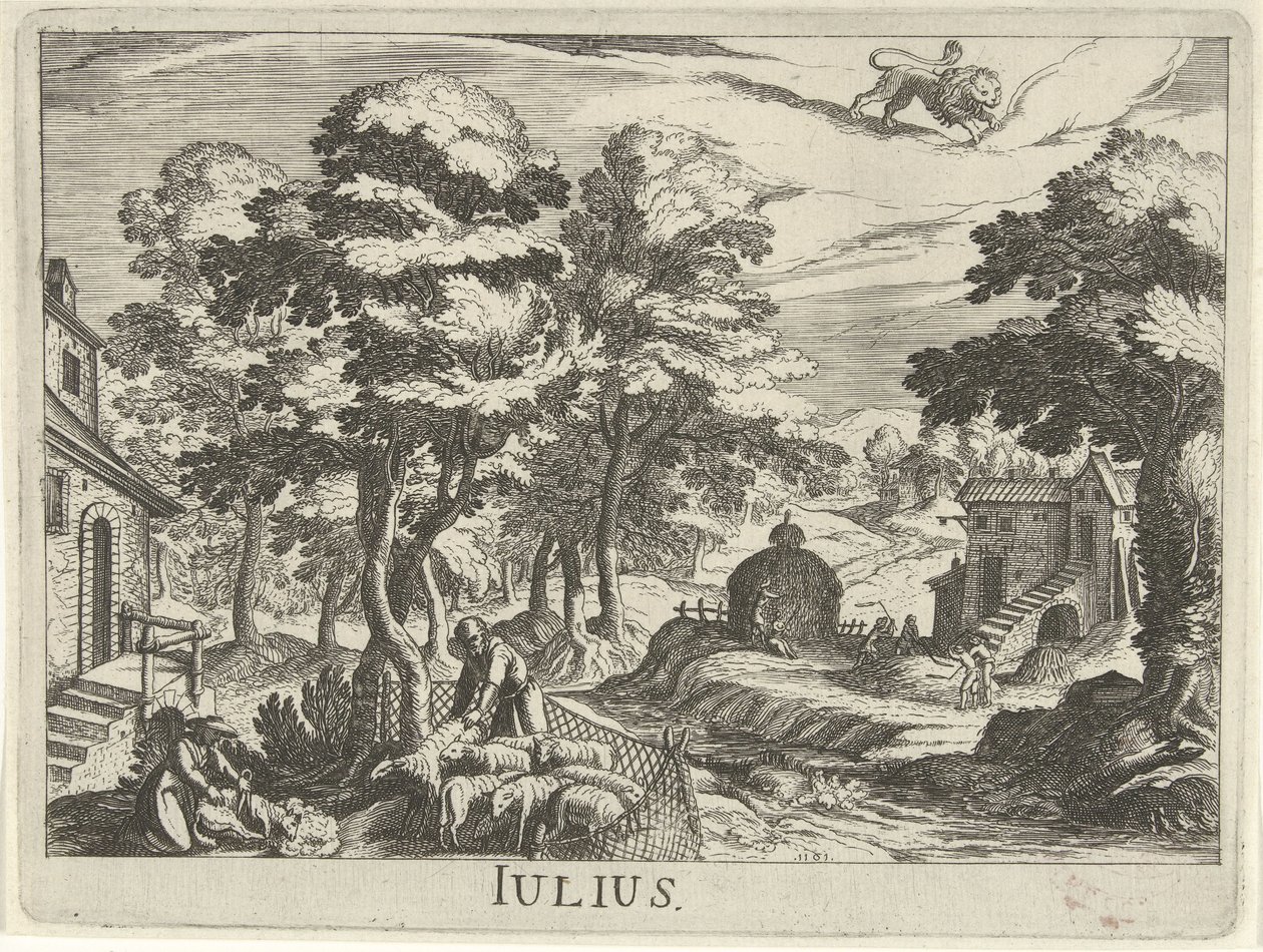 Temmuz Julius (nesne üzerindeki başlık) On iki ay (dizi başlığı) by Simon Frisius