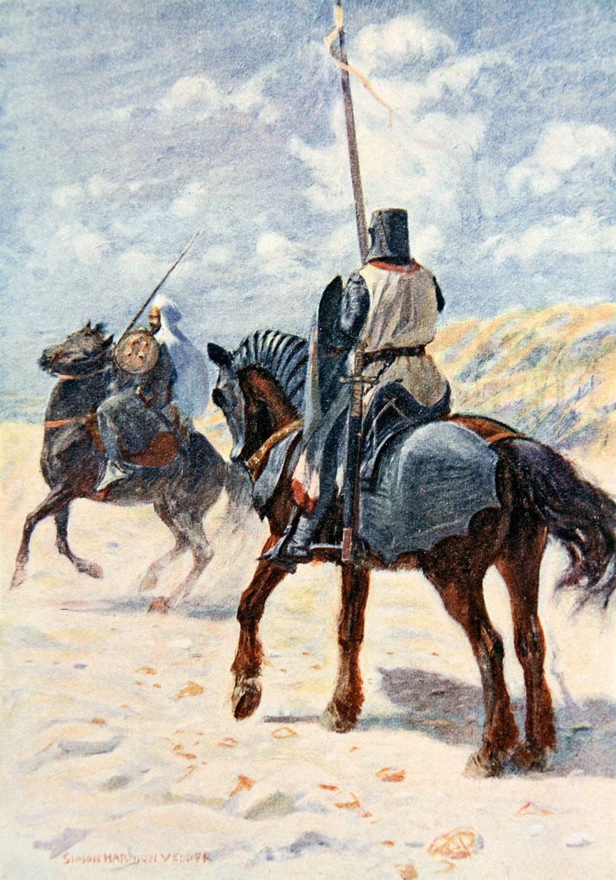 Bir Sarazen bir Haçlı Şövalyesine yaklaşıyor, Sir Walter Scott