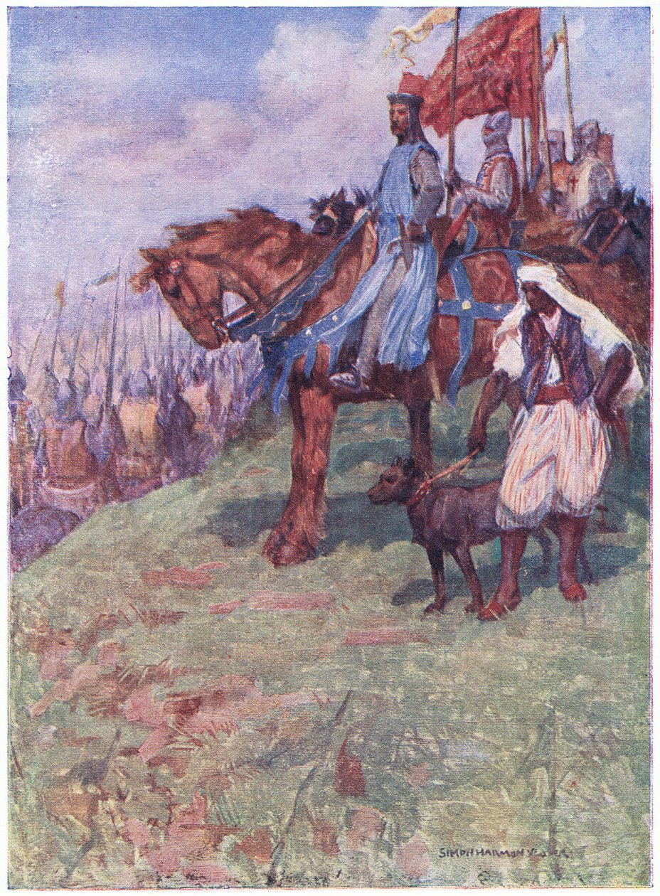 İyi kral, dağın yaklaşık yarısında at sırtında oturuyordu. by Simon Harmon Vedder