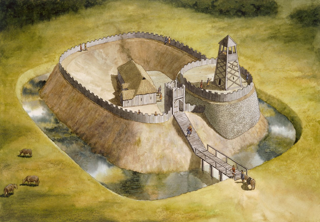 Helmsley Kalesi, Kuzey Yorkshire, 12. yüzyıl c1990-c2010 by Simon Hayfield