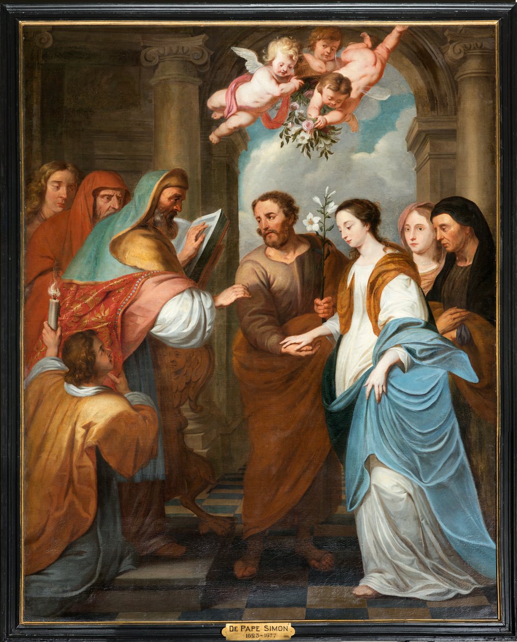 Bölge kilisesi (Parochiekerk Sint-Eligius). Simon De Pape. 3 Bakire Nişanı. 17. yüzyıl. by Simon II de Pape
