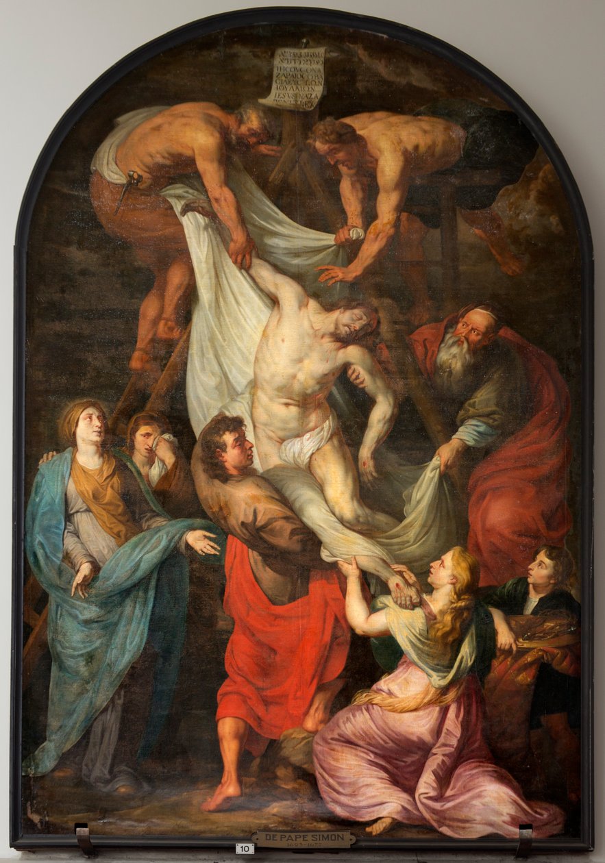Bölge kilisesi (Sint-Walburgakerk). "Haç İnişi" tablosu. Simon De Pape. PPRubens